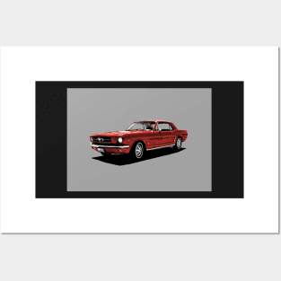 Red Ford Mustang Posters and Art